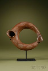 Pre-Columbian Pottery Serpent Vessel